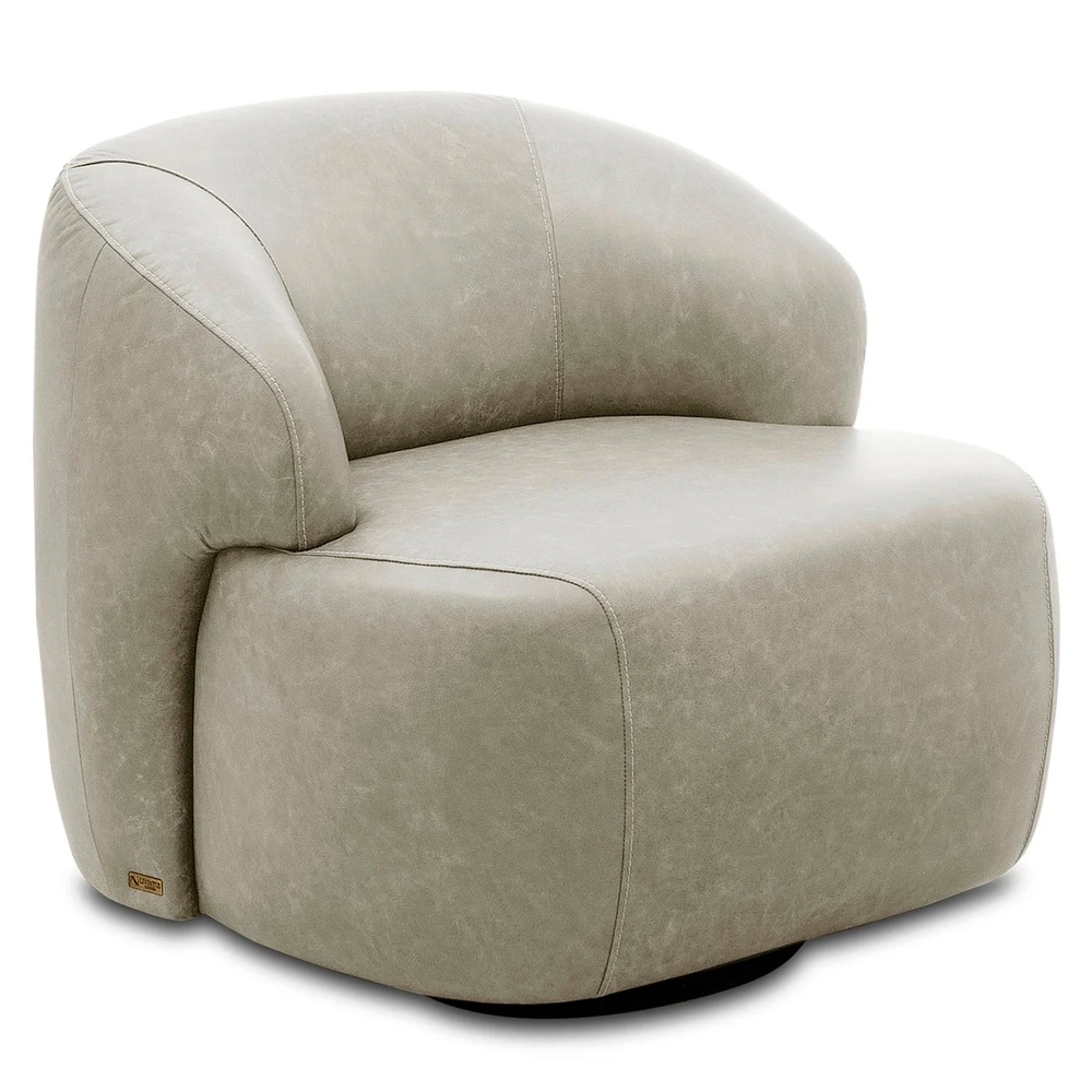 Poltrona Giratória Living Orgânica Donk L08 Sintético Gelo   - Mpozenato