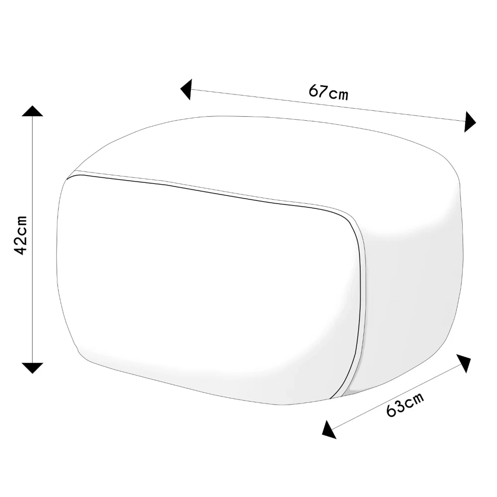 Puff Decorativo Orgânico Para Living Donk L08 Boucle Branco  - Mpozenato