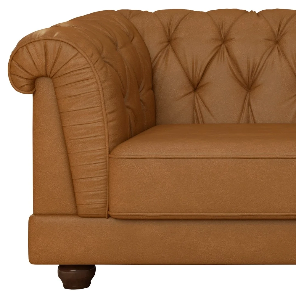 Sofá 2 Lugares Sala de Estar 190cm Otto Z32 Sintético Marrom - Mpozenato