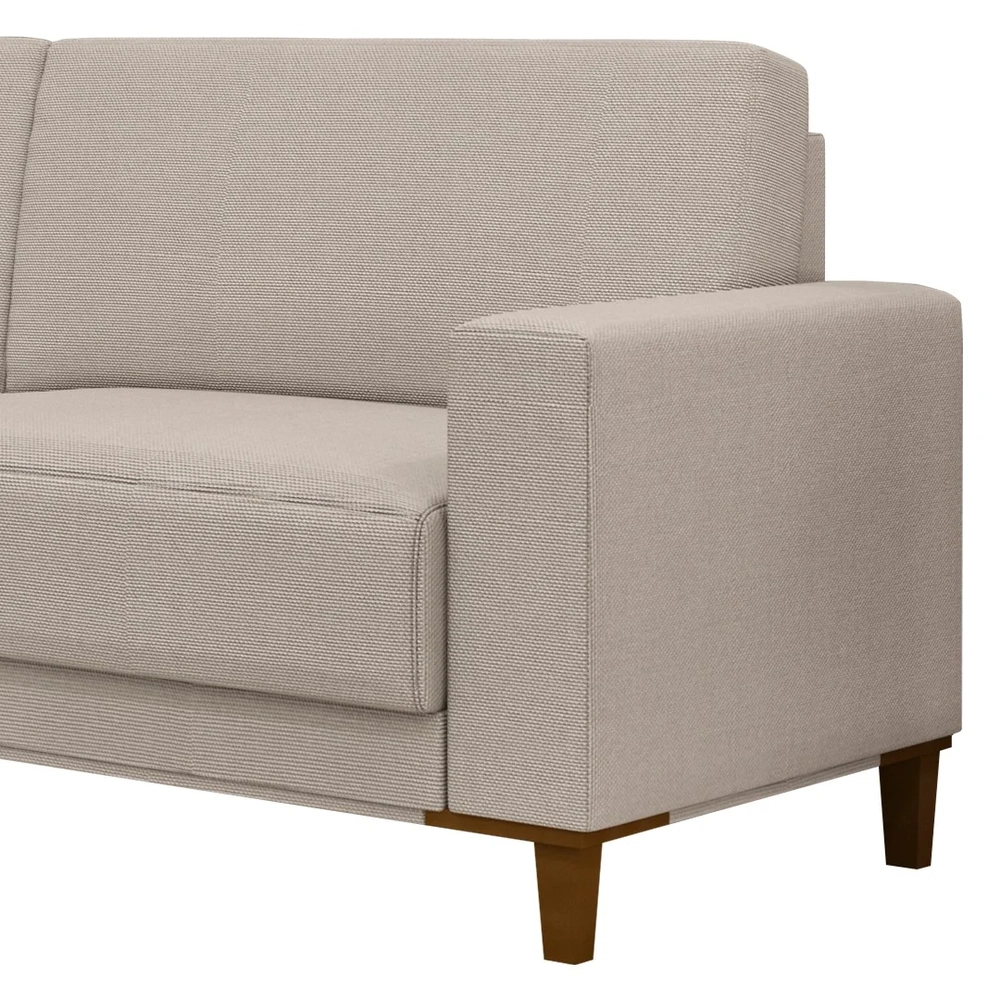 Sofá 3 Lugares 214cm Com 01 Poltrona Zaire Z32 Linho Areia     - Mpozenato