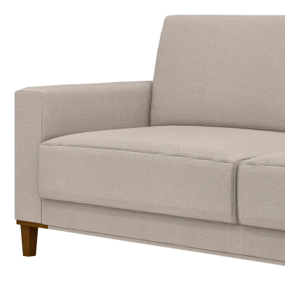 Sofá 3 Lugares 214cm Com 01 Poltrona Zaire Z32 Linho Areia     - Mpozenato