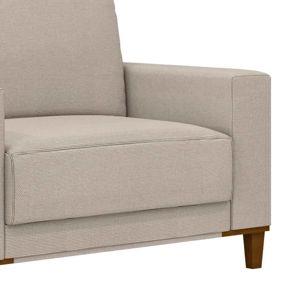 Sofá 3 Lugares 214cm Com 01 Poltrona Zaire Z32 Linho Areia     - Mpozenato