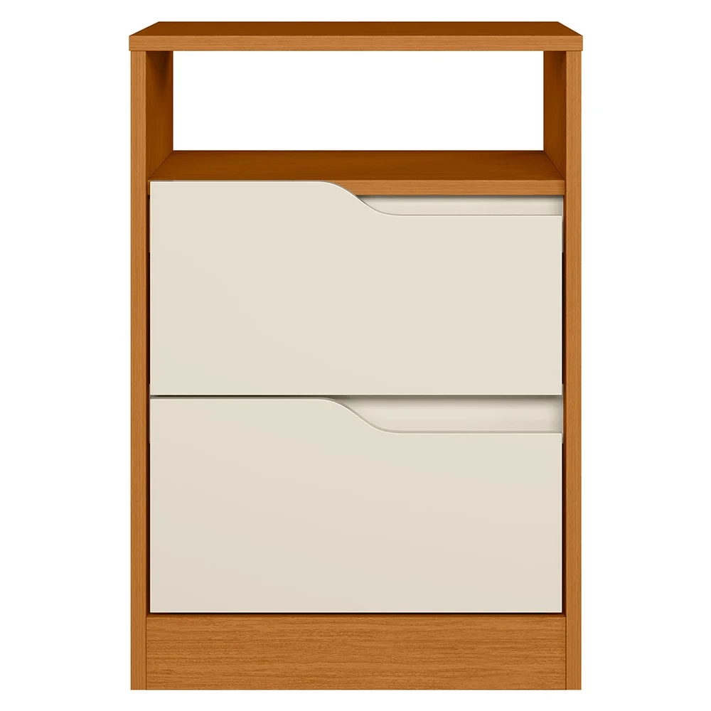 Mesa de Cabeceira com Gavetas Kit 2 Sole Flex Cinamomo/Off - Albatroz