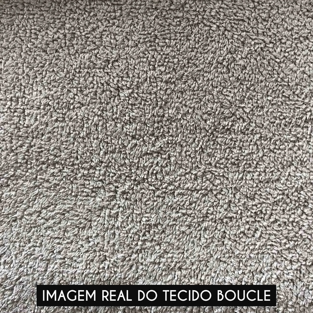 Poltrona Sala Base Industrial Dourado Kit 2 Ana Boucle Bege - Ibiza