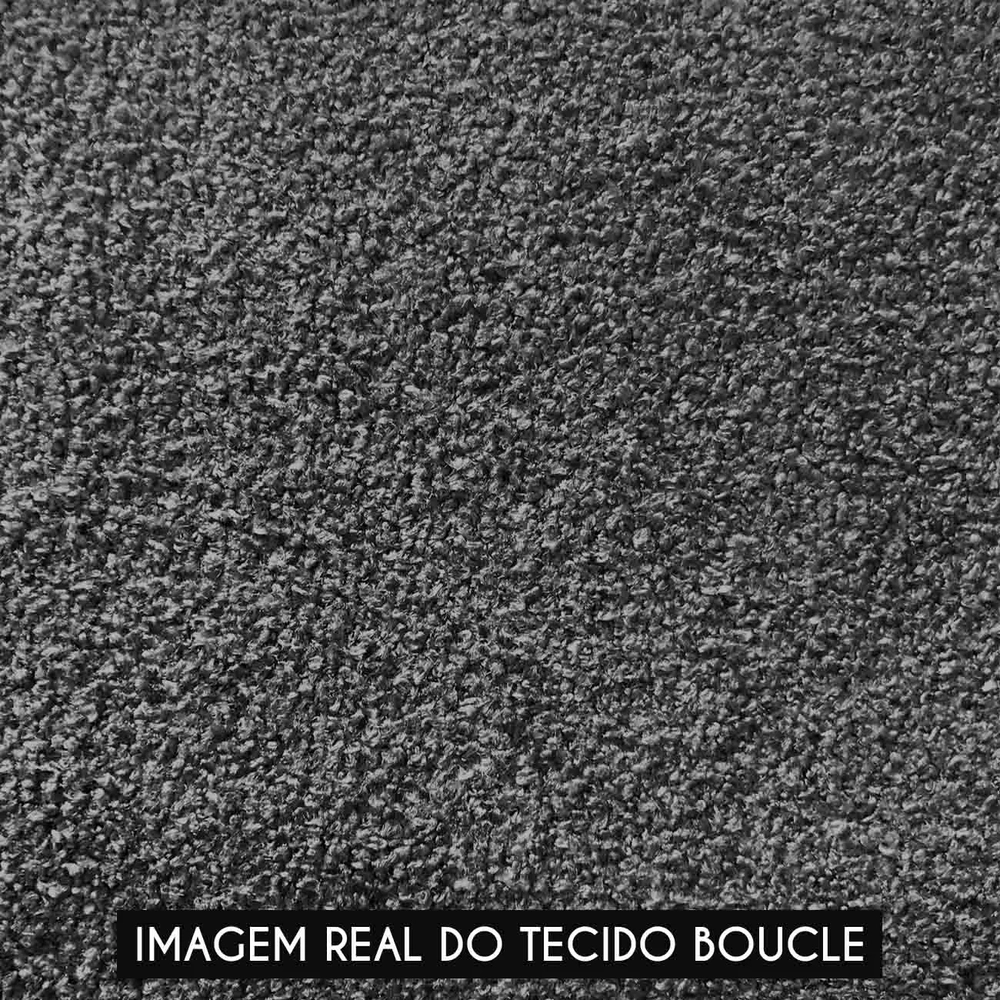 Poltrona Para Sala Pés Metálicos Dourado Ana Boucle Grafite - Ibiza