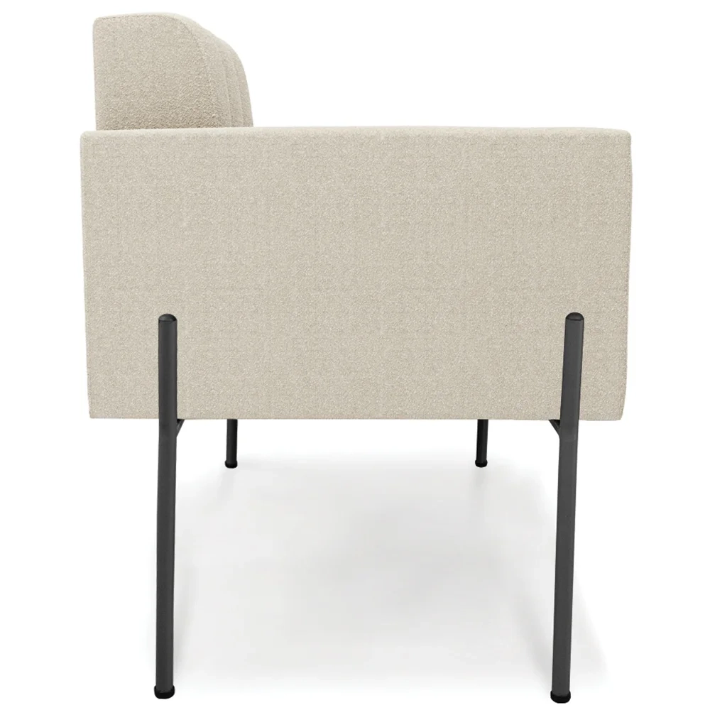 Poltrona Para Sala Pés Metálicos Preto Ana Boucle Bege - Ibiza