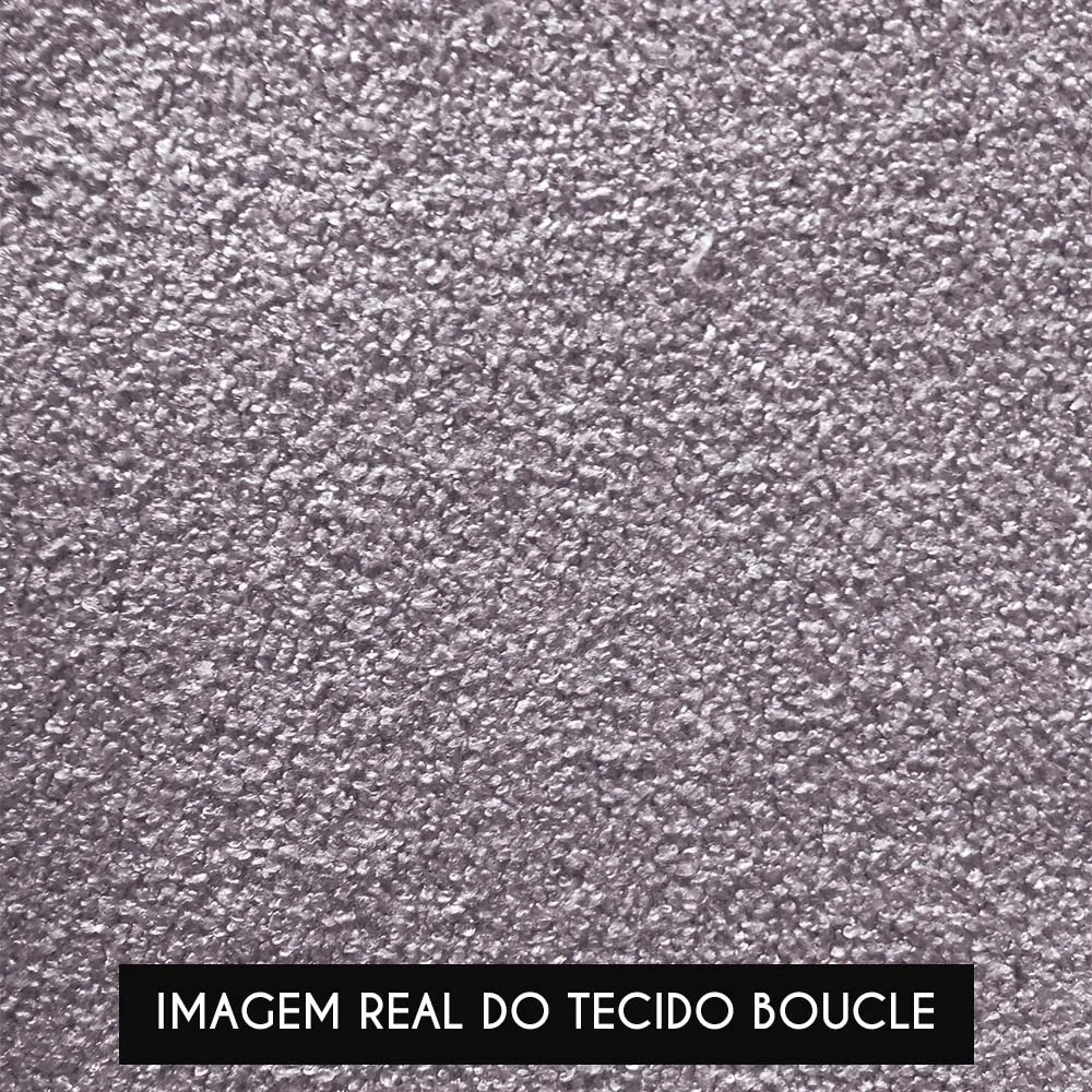 Poltrona Para Sala Pés Metálicos Preto Ana Boucle Rosê - Ibiza