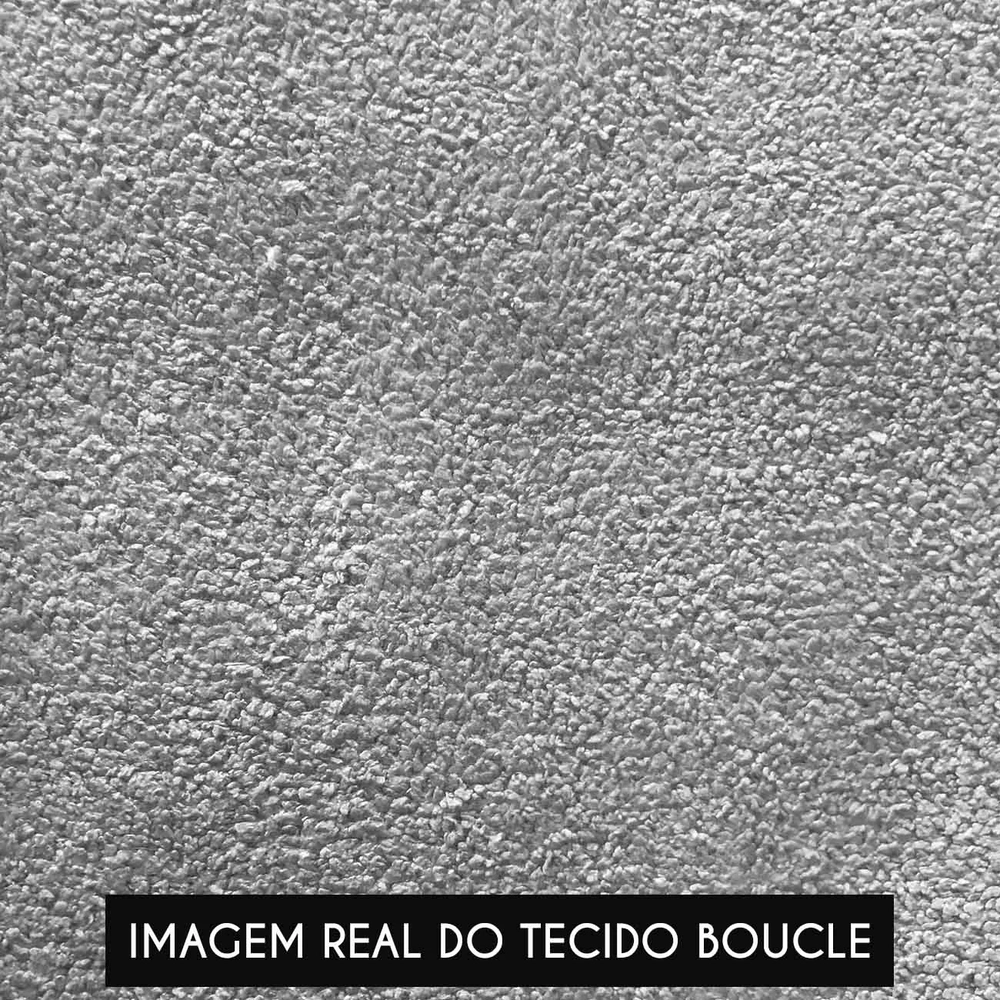 Poltrona Para Sala Pé Metal Preto Kit 2 Ana Boucle Cinza - Ibiza