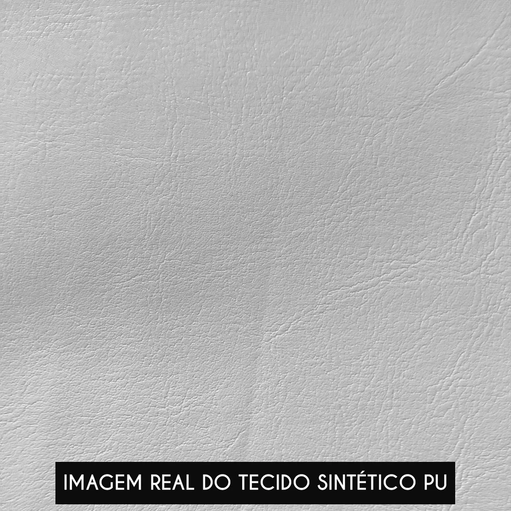 Poltrona Sala Pé Metal Preto Kit 2 Ana Sintético PU Branco - Ibiza