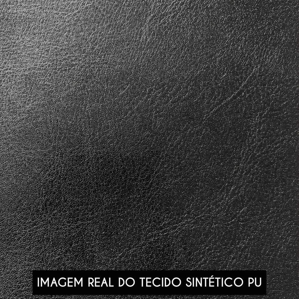 Poltrona Para Sala Pés Metálicos Preto Ana Sintético PU Preto - Ibiza