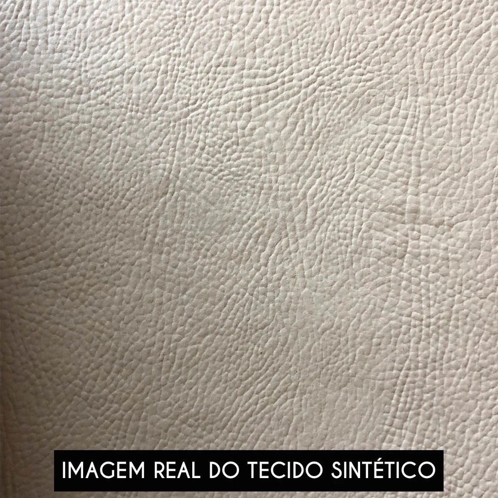 Poltrona Sala Pé Metal Dourado Kit 2 Ana Sintético Bege - Ibiza