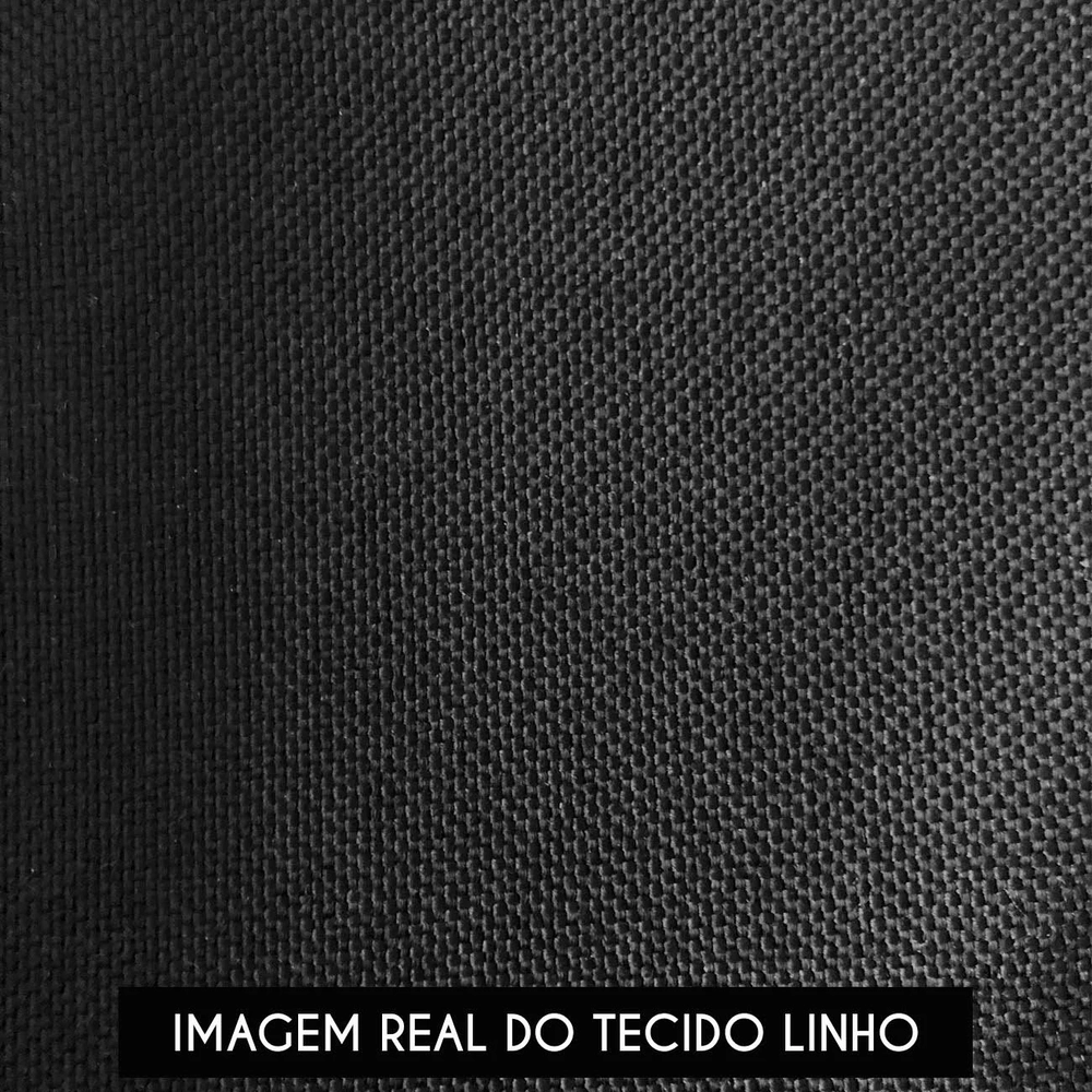 Poltrona Para Sala Pés Metálicos Dourado Ana Linho Preto - Ibiza