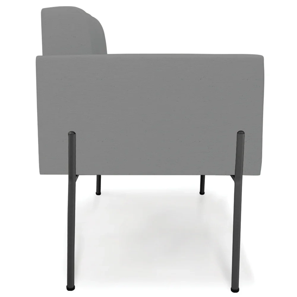 Poltrona Para Sala Pés Metálicos Preto Ana Linho Grafite - Ibiza