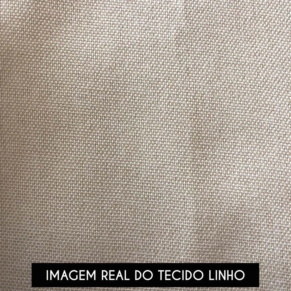 Poltrona Para Sala Pé Metal Dourado Kit 2 Ana Linho Bege - Ibiza