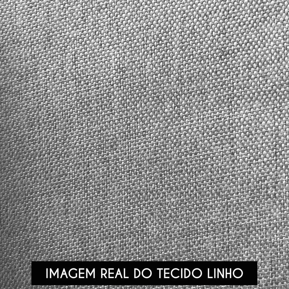 Poltrona Para Sala Pé Metal Preto Kit 2 Ana Linho Cinza - Ibiza