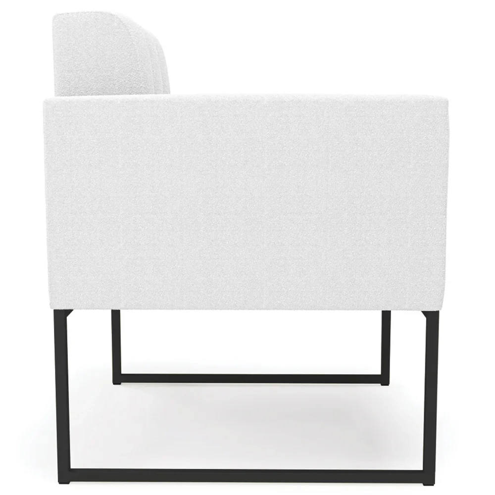 Poltrona Para Sala Base Industrial Preto Ana Boucle Off - Ibiza