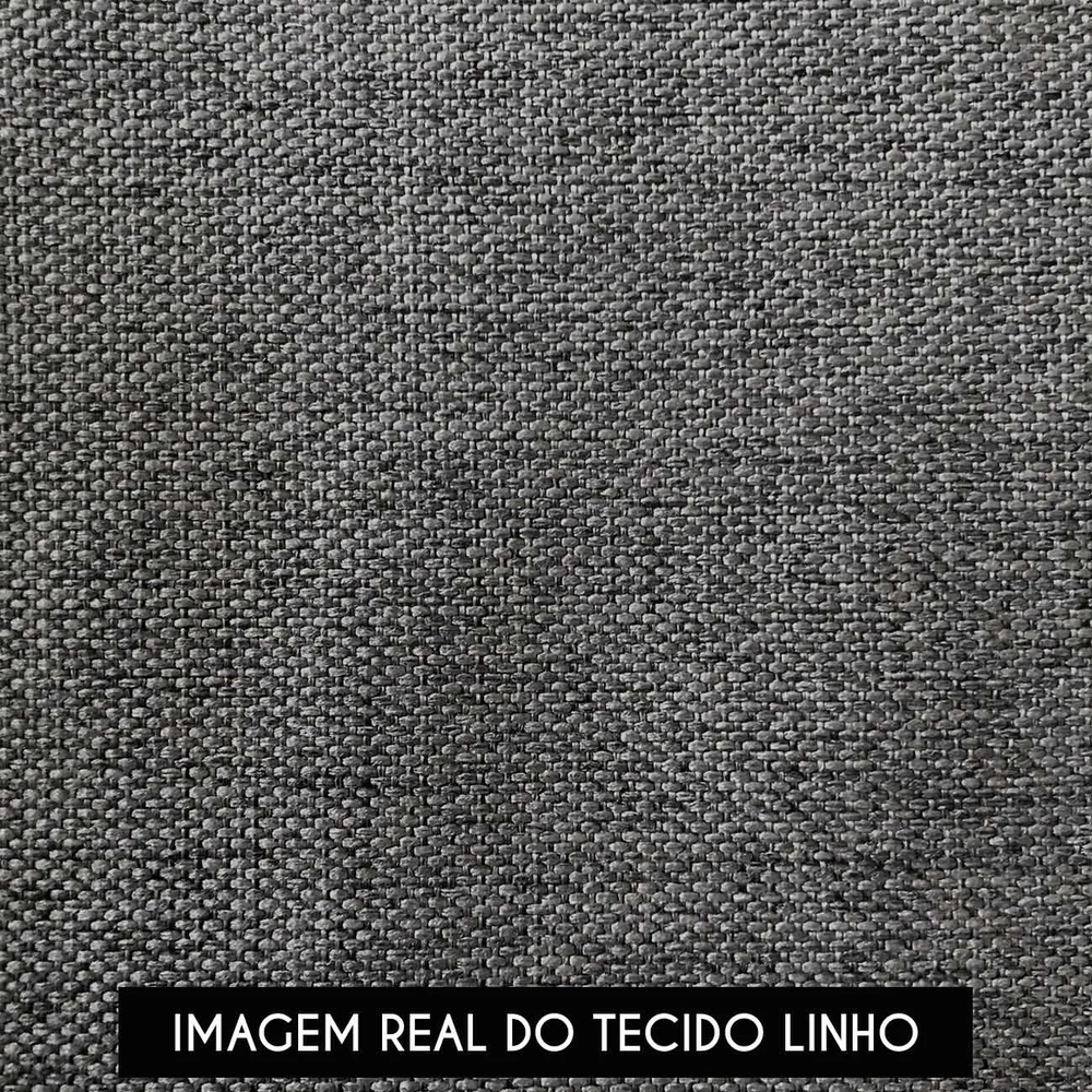 Poltrona Para Sala Pé Metal Preto Kit 2 Ana Linho Grafite - Ibiza