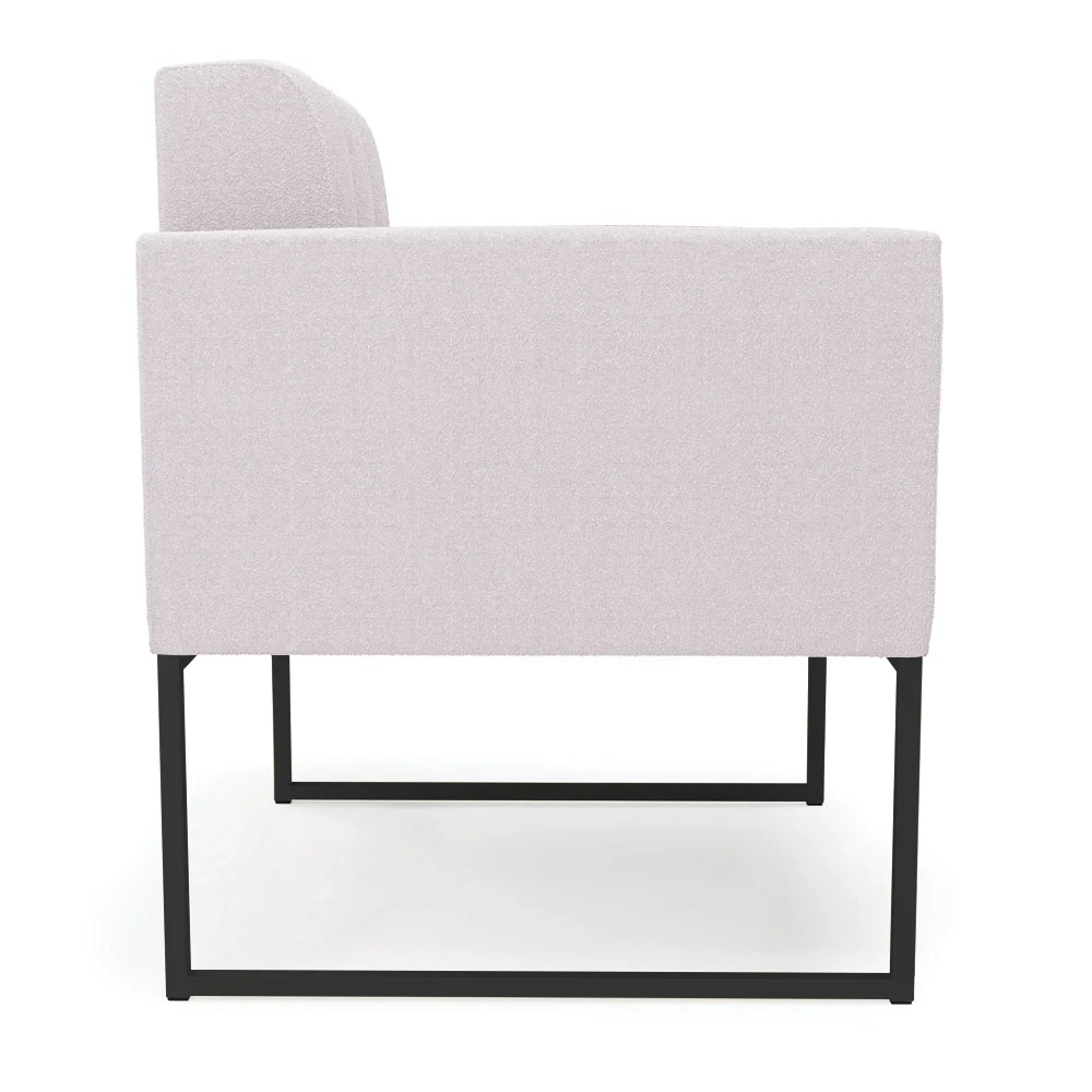 Poltrona Para Sala Base Industrial Preto Ana Boucle Rosê - Ibiza