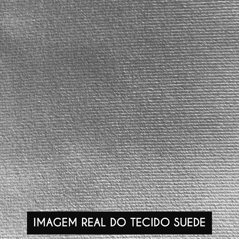 Poltrona Para Sala Pés Metálicos Preto Ana Suede Cinza - Ibiza