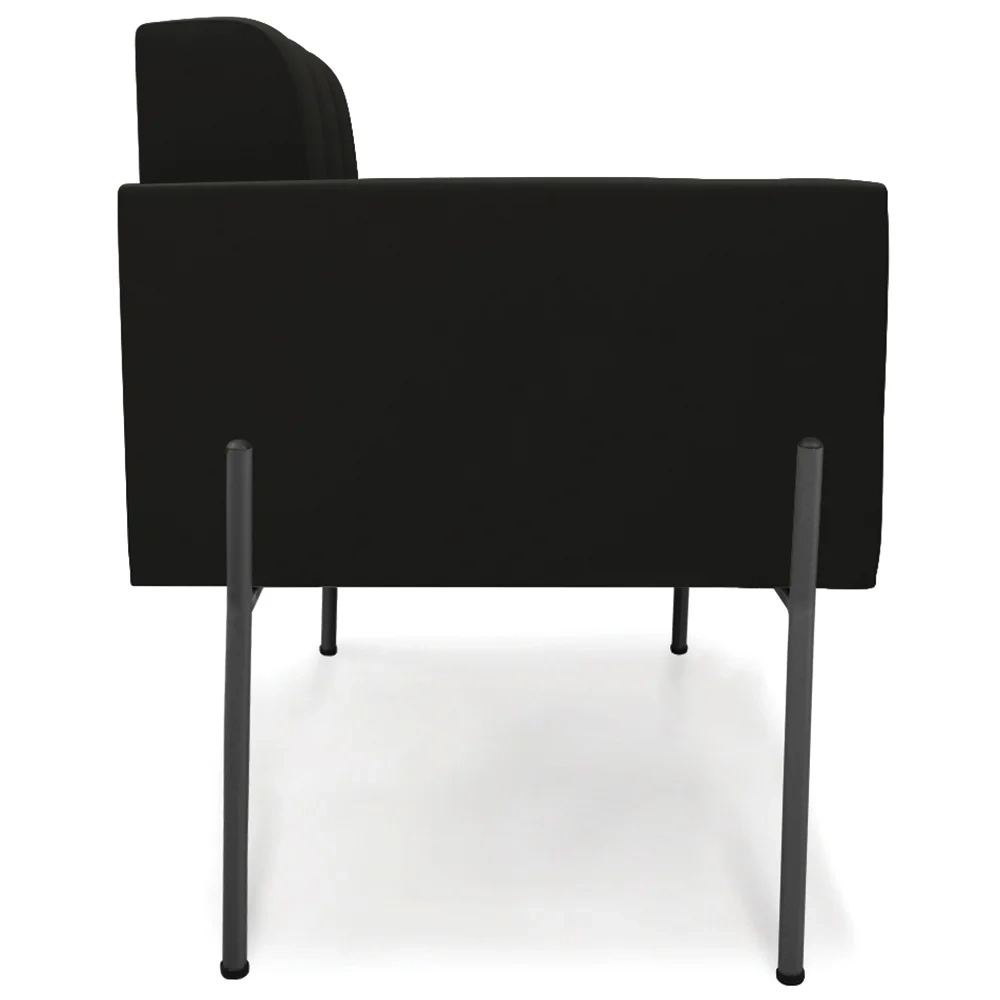 Poltrona Para Sala Pés Metálicos Preto Ana Suede Preto - Ibiza