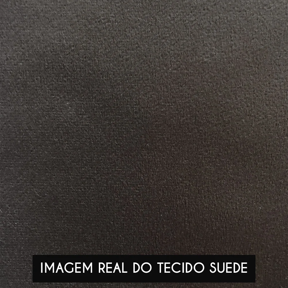 Poltrona Para Sala Pés Metálicos Preto Ana Suede Marrom - Ibiza