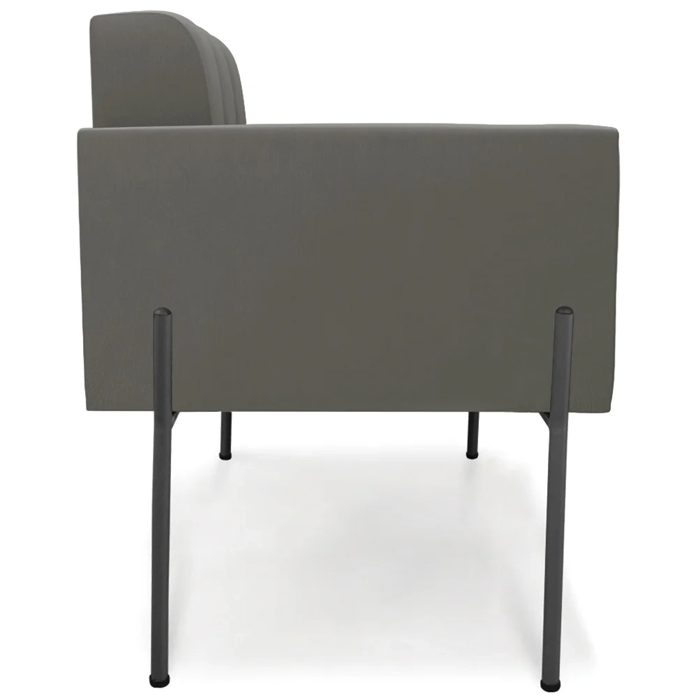 Poltrona Para Sala Pé Metal Preto Kit 2 Ana Suede Grafite - Ibiza