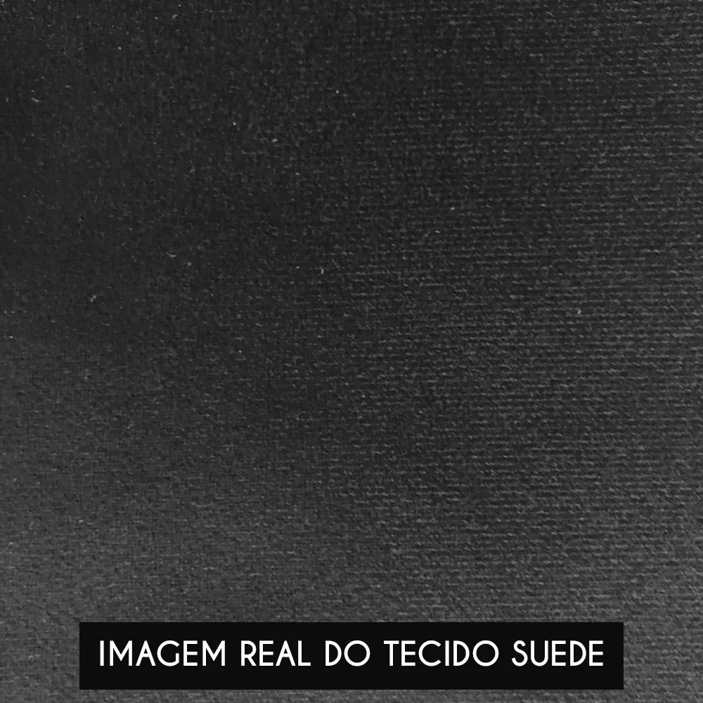 Poltrona Para Sala Pé Metal Preto Kit 2 Ana Suede Preto - Ibiza