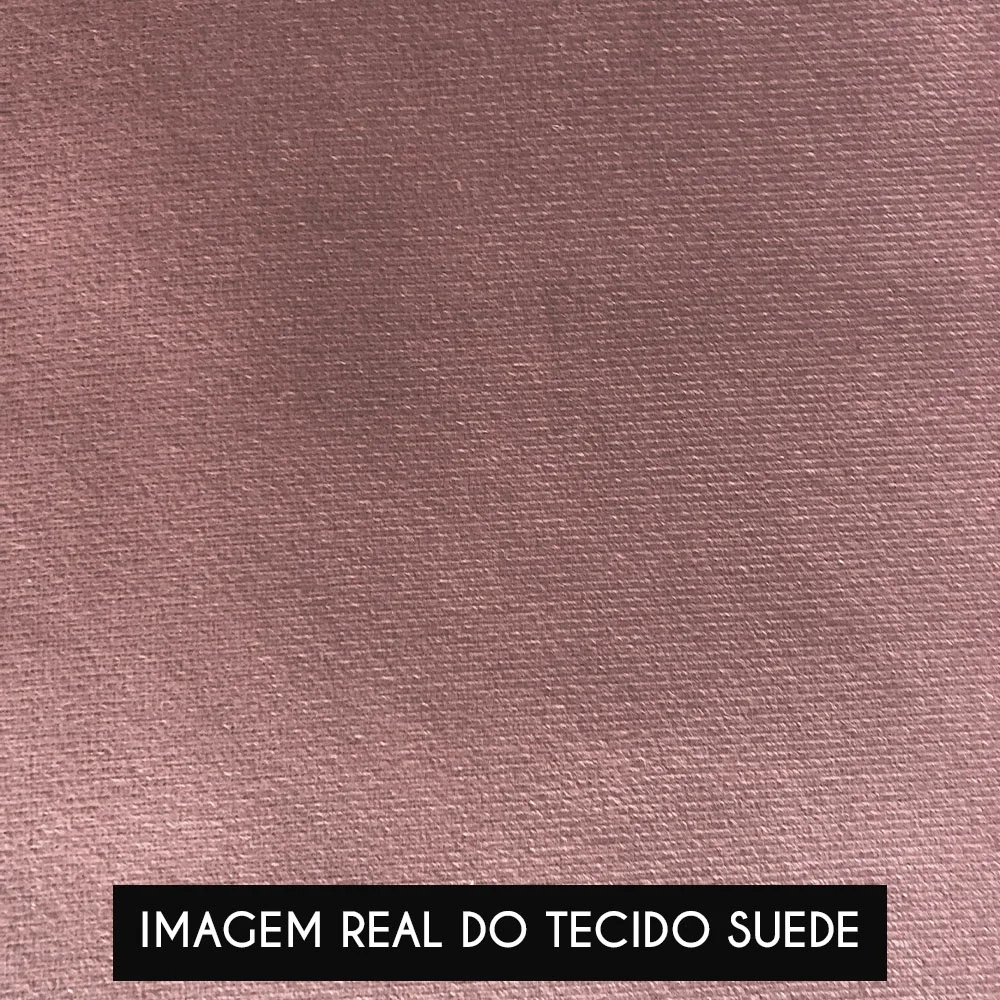 Poltrona Para Sala Pé Metal Preto Kit 2 Ana Suede Rosê - Ibiza