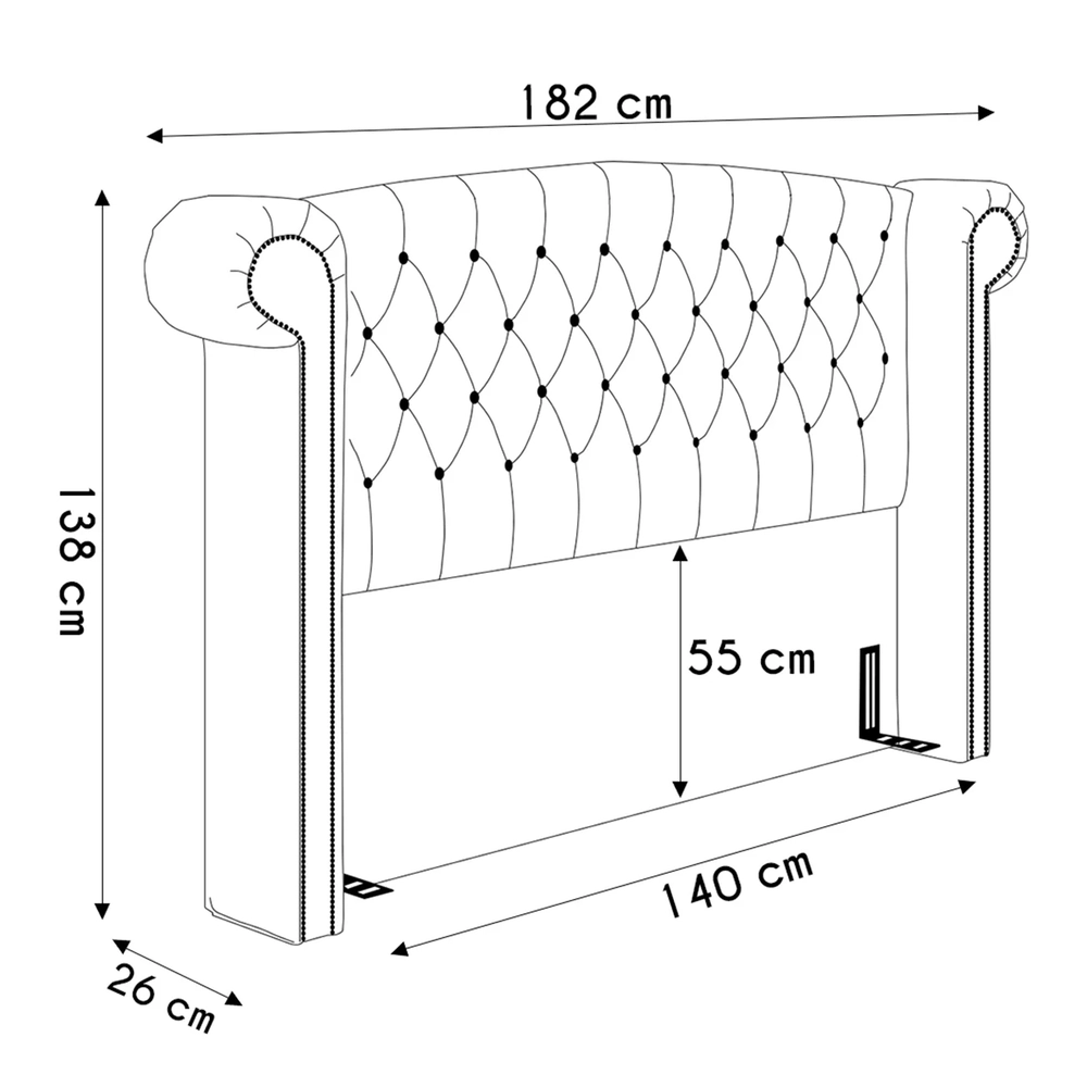 Cabeceira Cama Box Casal 140cm Provença Z37 Facto Pérola - Mpozenato