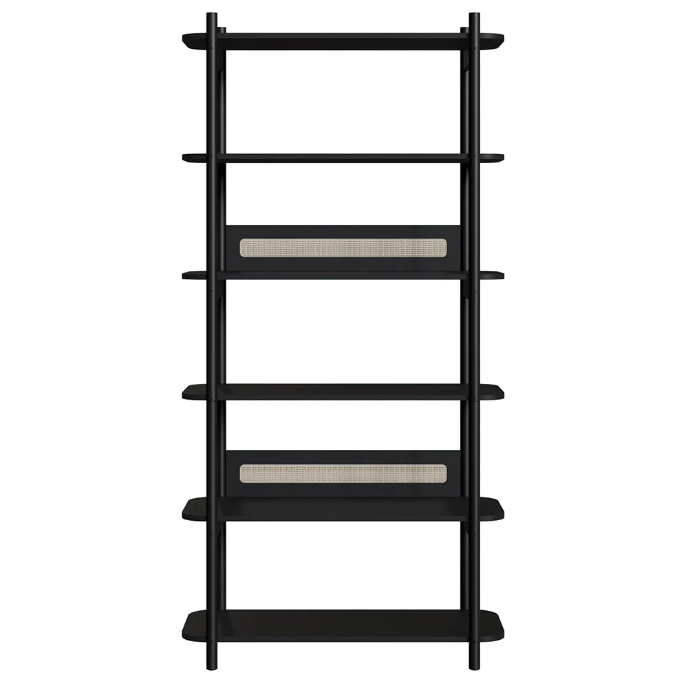 Estante Industrial 6 Prateleiras Pés Madeira Arlo A10 Nero/Preto - Mpozenato