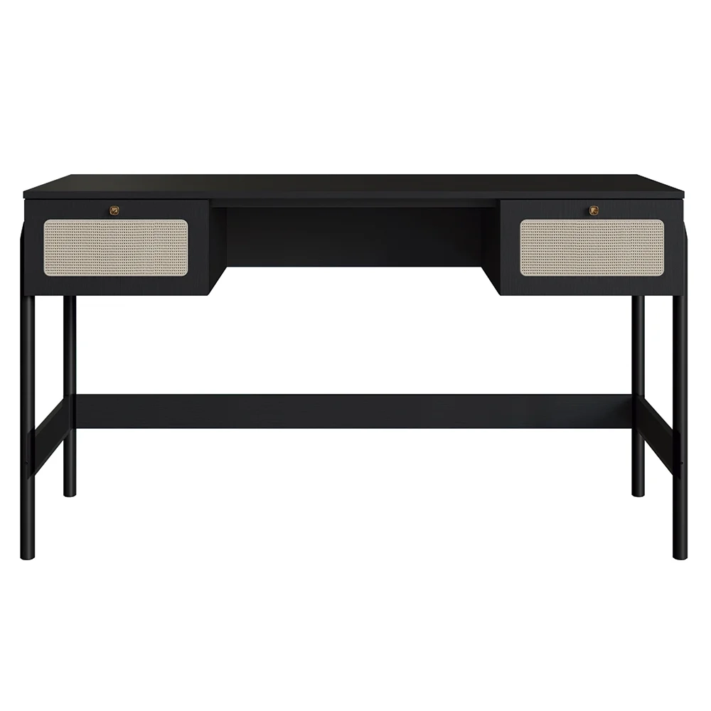 Mesa Escrivaninha Home Office Pés Madeira Arlo A10 Nero/Preto - Mpozenato