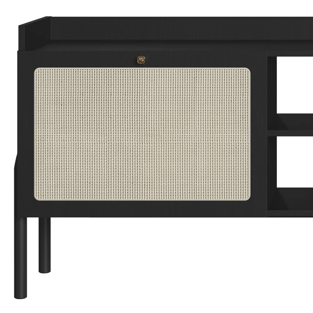 Rack Para Sala Bancada de TV 65 Pol Pés Madeira Arlo A10 Nero/Preto - Mpozenato