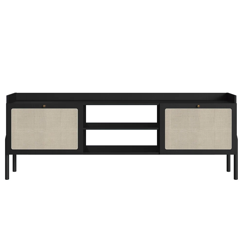 Rack Para Sala Bancada de TV 65 Pol Pés Madeira Arlo A10 Nero/Preto - Mpozenato