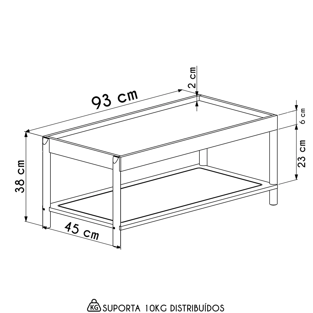 Mesa de Centro Para Sala Pés Madeira Arlo A10 Hanover - Mpozenato