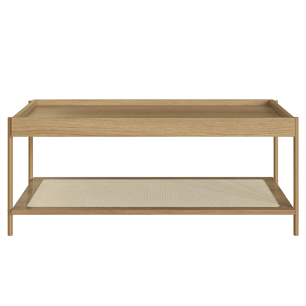 Mesa de Centro Para Sala Pé Metal Arlo A10 Hanover/Dourado - Mpozenato