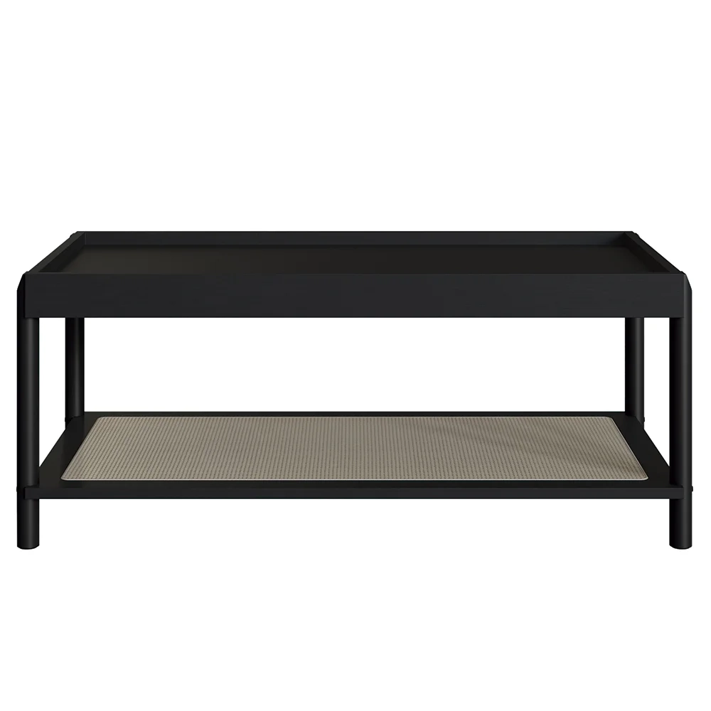 Mesa de Centro Para Sala Pés Madeira Arlo A10 Nero/Preto - Mpozenato