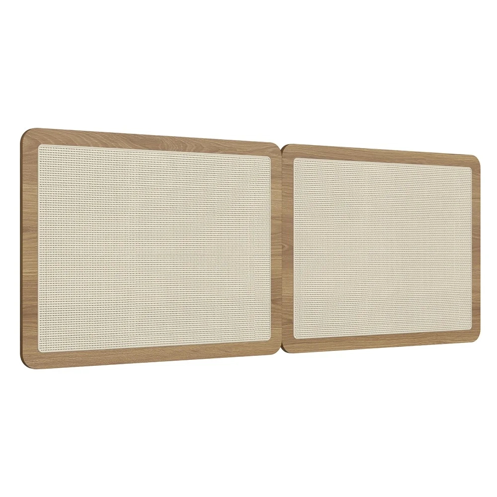 Cabeceira Casal Queen e 2 Mesas Pé Metal Arlo A10 Hanover/Dourado - Mpozenato