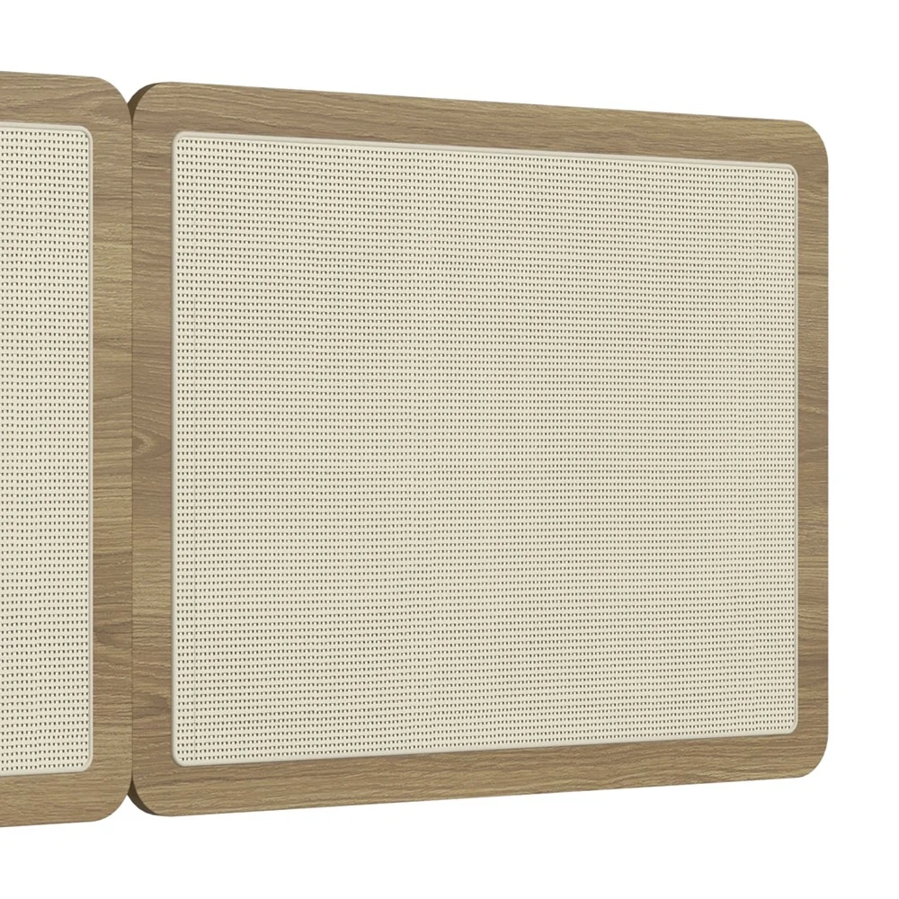 Cabeceira Casal Queen e 2 Mesas Pé Metal Arlo A10 Hanover/Dourado - Mpozenato