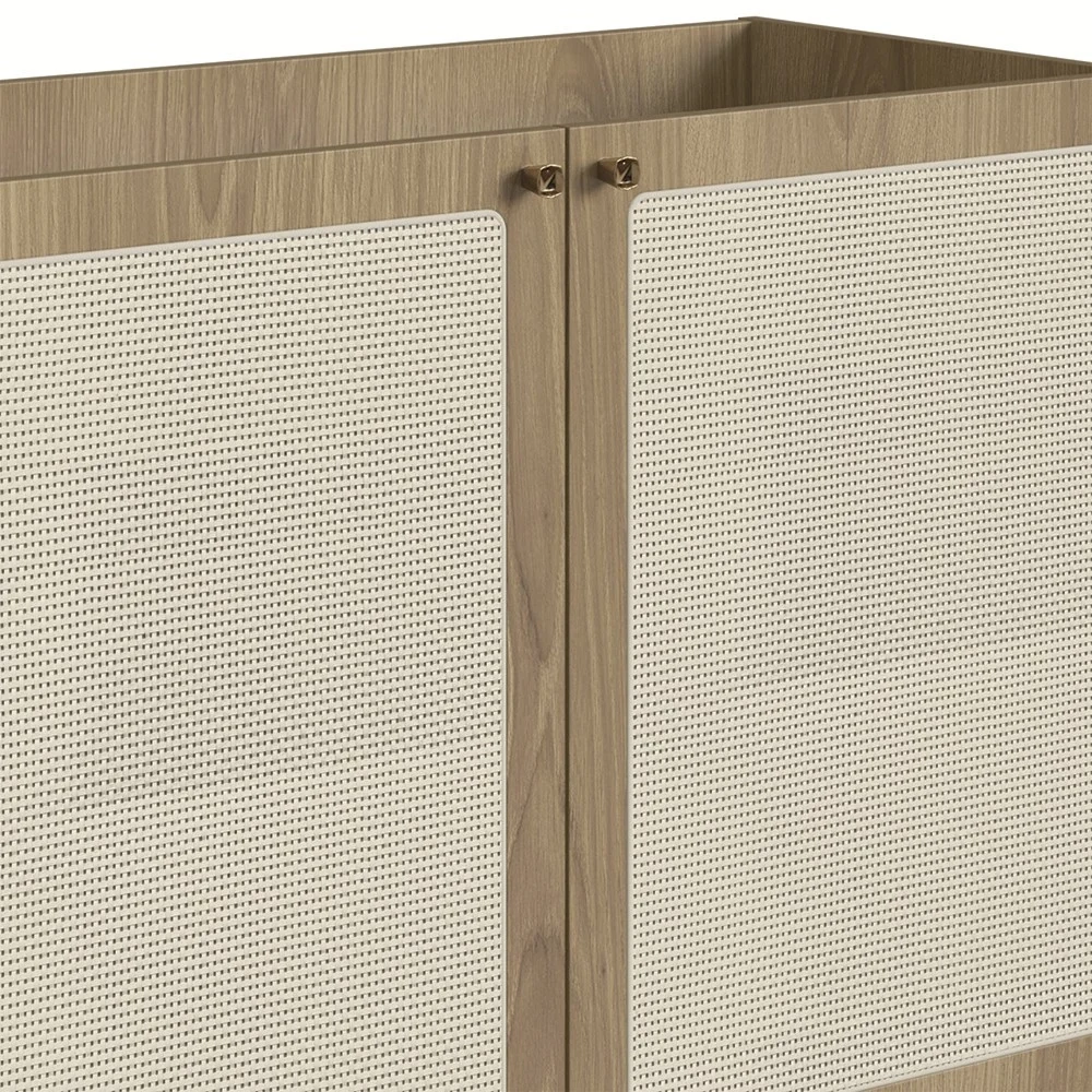 Balcão Aparador Buffet Cantinho do Café Pé Metal Arlo A10 Hanover/Dourado - Mpozenato