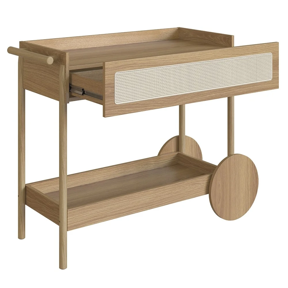 Carrinho Bar 1 Gaveta Porta Taças Pés Madeira Arlo A10 Hanover - Mpozenato