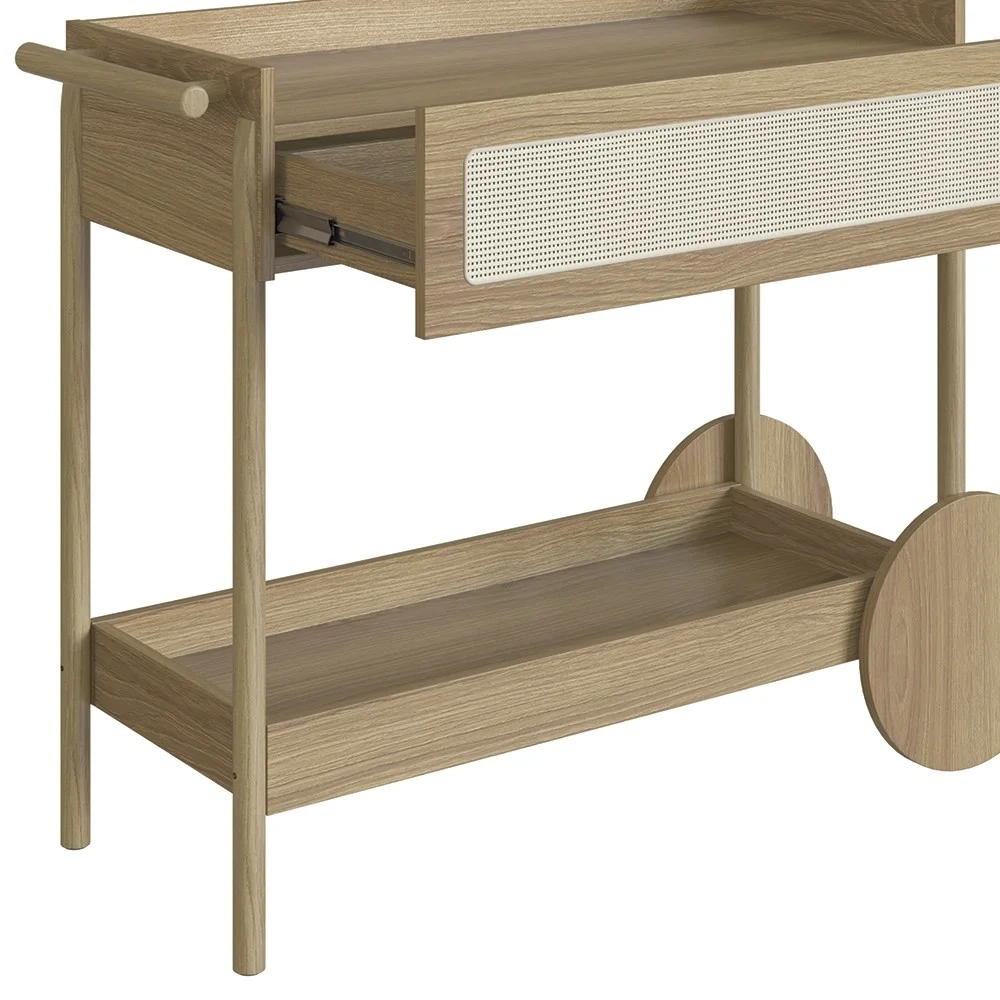 Carrinho Bar 1 Gaveta Porta Taças Pés Madeira Arlo A10 Hanover - Mpozenato