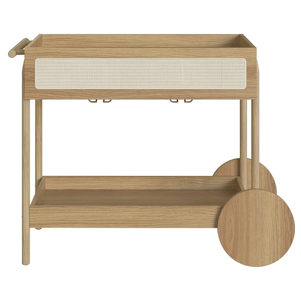 Carrinho Bar 1 Gaveta Porta Taças Pés Madeira Arlo A10 Hanover - Mpozenato