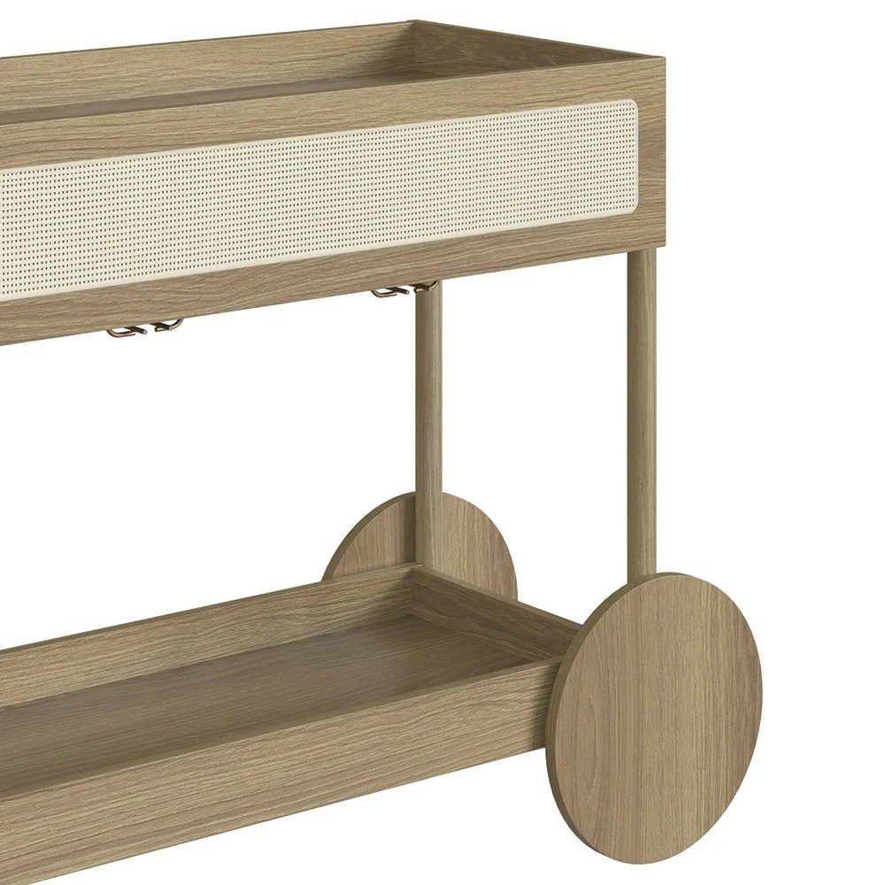 Carrinho Bar 1 Gaveta Porta Taças Pés Madeira Arlo A10 Hanover - Mpozenato