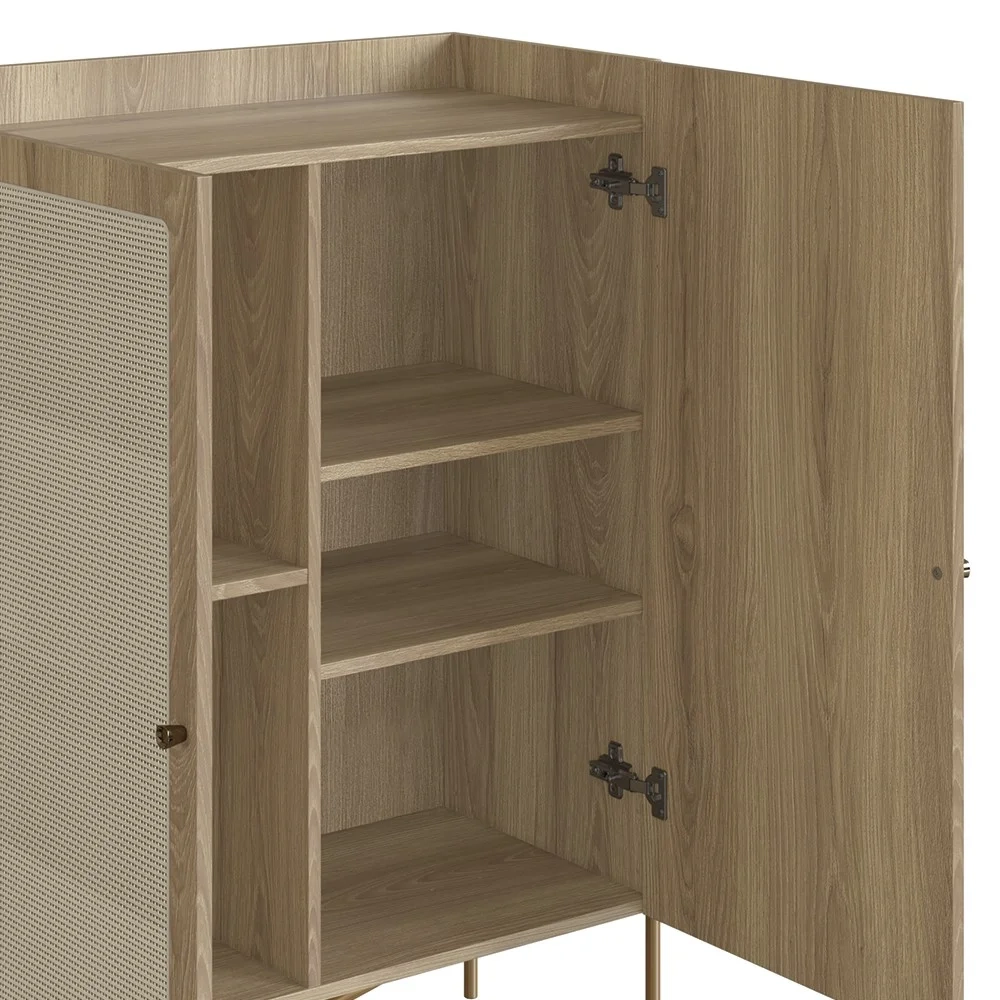 Armário Aparador Bar 2 Portas Pé Metal Arlo A10 Hanover/Dourado - Mpozenato