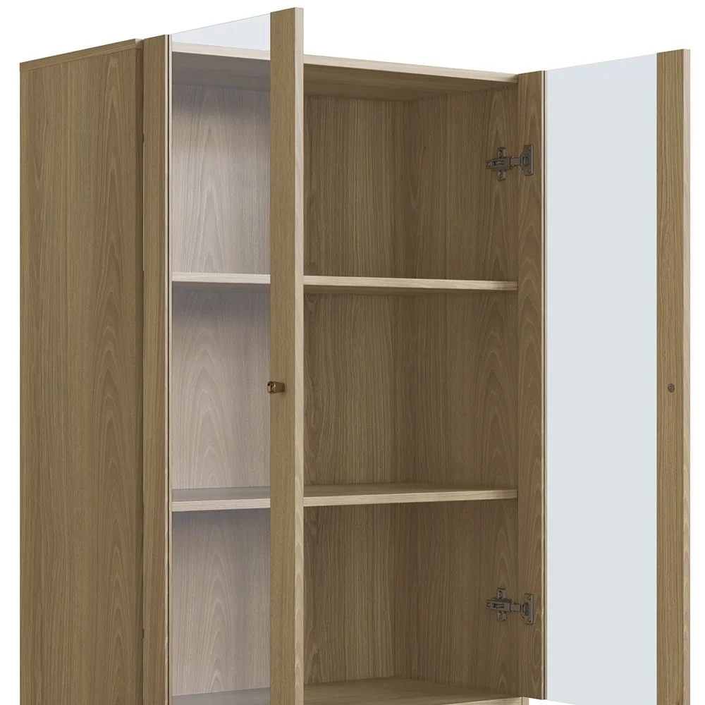 Cristaleira 2 Portas de Vidro Pé Metal Arlo A10 Hanover/Dourado - Mpozenato