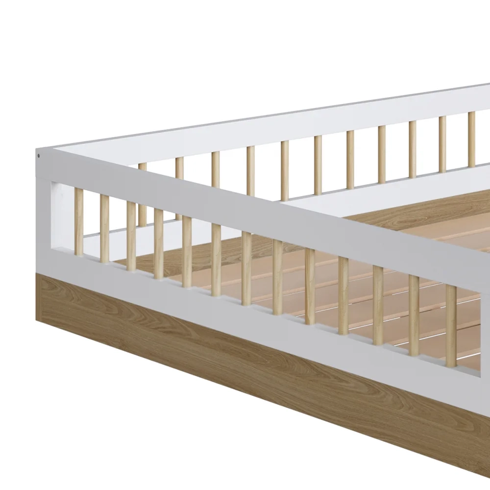 Cama Montessoriana Infantil 140cm Lumiar C06 Aveiro/Branco - Mpozenato