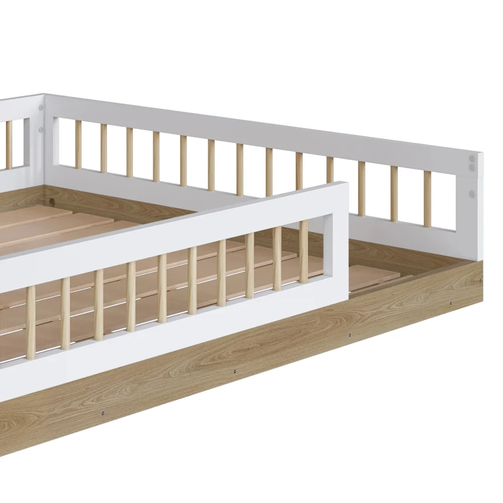 Cama Montessoriana Infantil 140cm Lumiar C06 Aveiro/Branco - Mpozenato