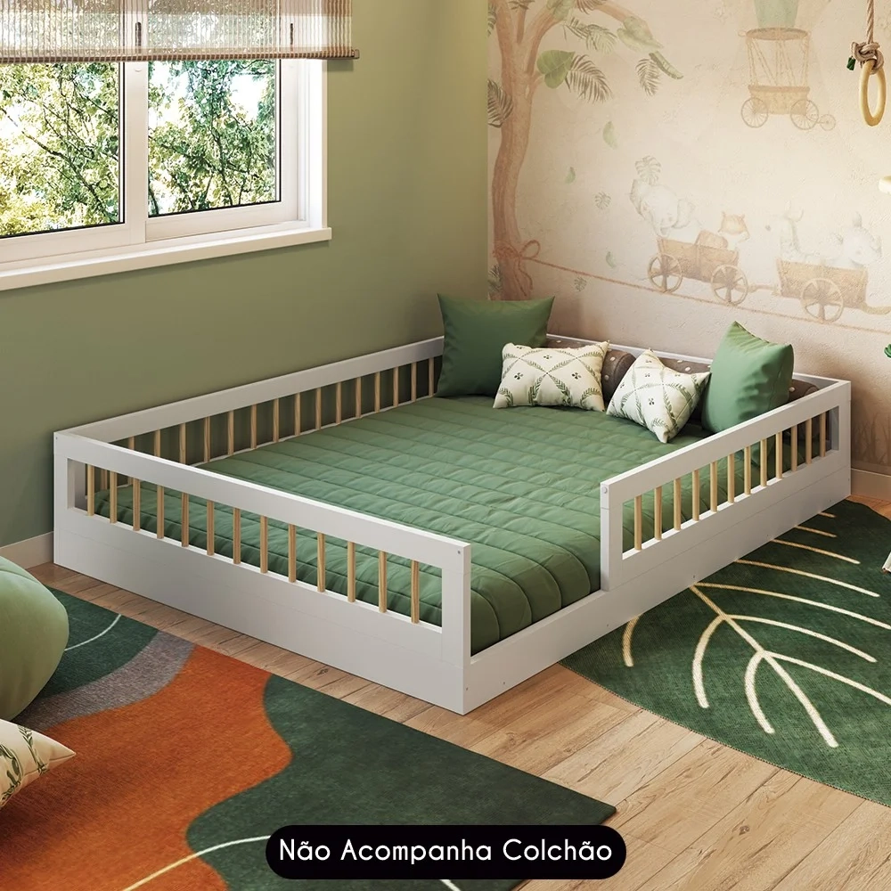 Cama Montessoriana Infantil 140cm Lumiar C06 Branco - Mpozenato
