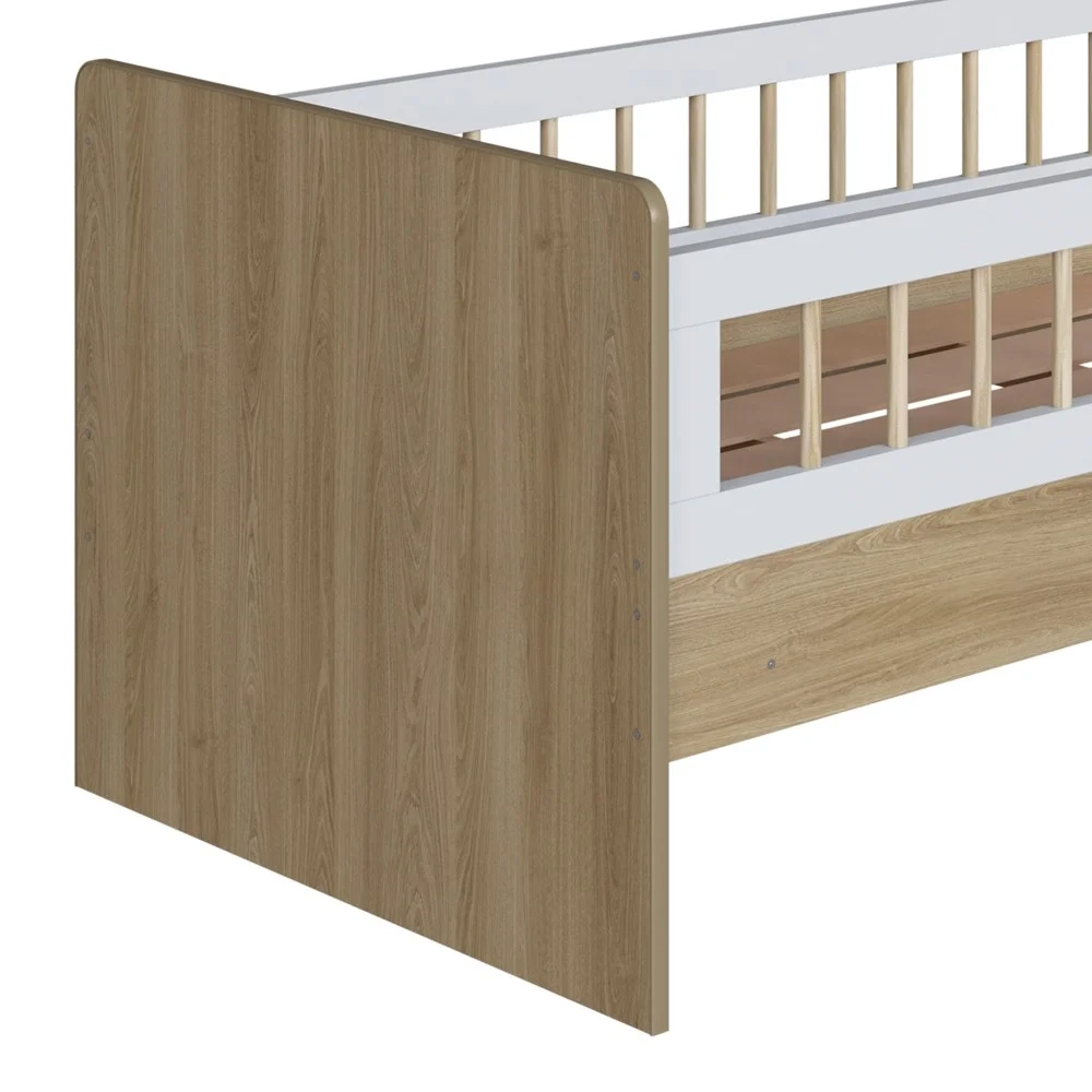 Cama Infantil Com Escorregador Lumiar C06 Aveiro/Branco - Mpozenato