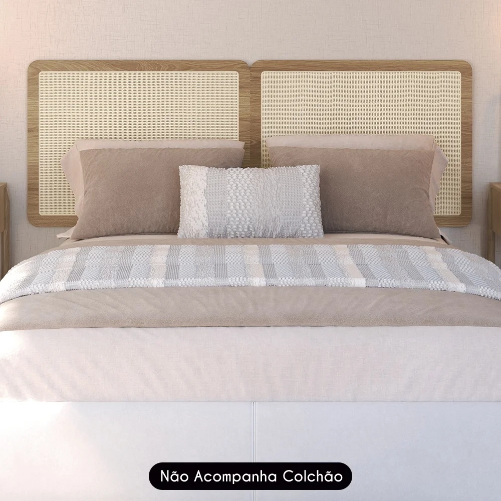 Cabeceira Cama Casal e Queen Arlo A10 Palinha Hanover - Mpozenato